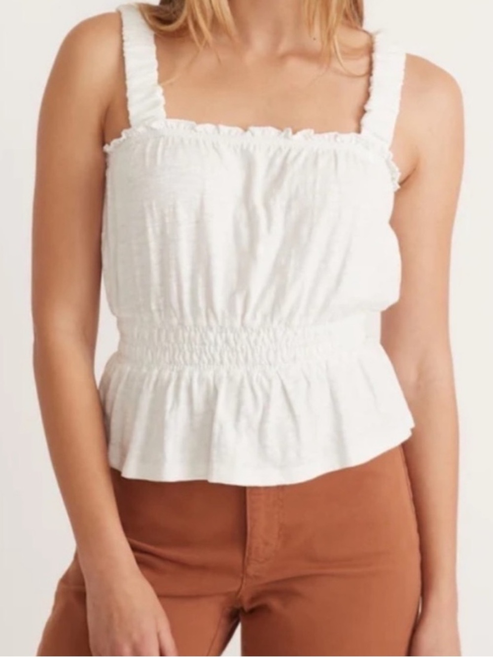 Dylan Smocked Tank Square Neck NWOT